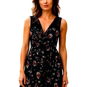 Nicole Richie Small Women's Sleeveless Blue Maxi BOHO Sun Dress Miss Size 4 6 S